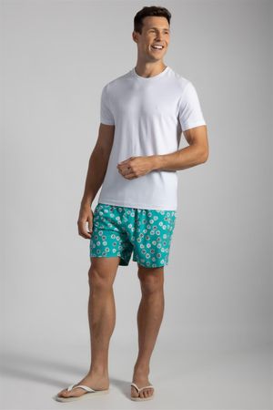 Camiseta Manga Curta Premium Malha Slim Fit - Branco