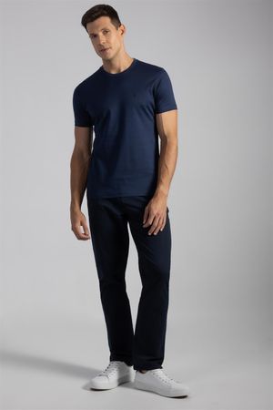 Camiseta Manga Curta Pima Slim Fit - Azul Marinho / Azul Noturno