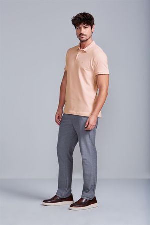 Camisa Polo Piquet Premium Slim Fit - Laranja Pessêgo