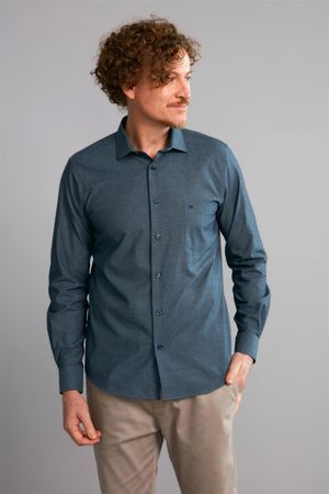 Camisa Comfort - Azul Médio