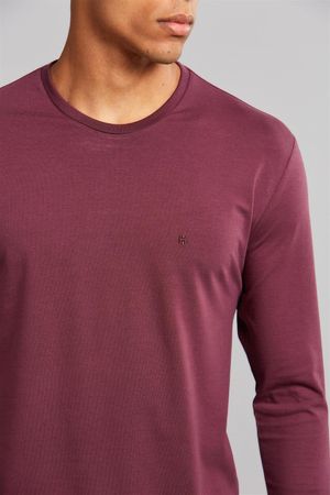 Camiseta Manga Longa Premium Comfort Malha - Vinho