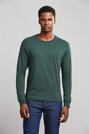 Camiseta Manga Longa Premium Comfort Malha - Verde Floresta