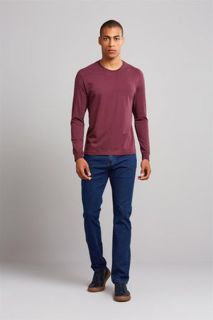 Camiseta Manga Longa Premium Comfort Malha - Vinho
