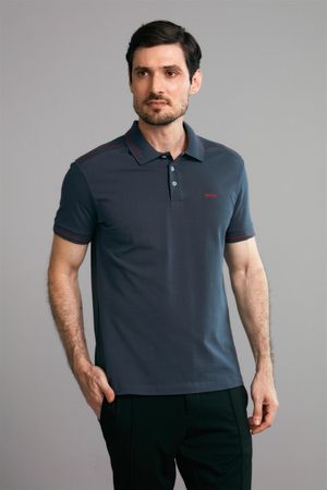 Polo Manga Curta Premium Piquet Slim Fit - Cinza Grafite