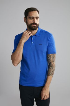 Polo Manga Curta Premium Piquet Slim Fit - Azul Royal