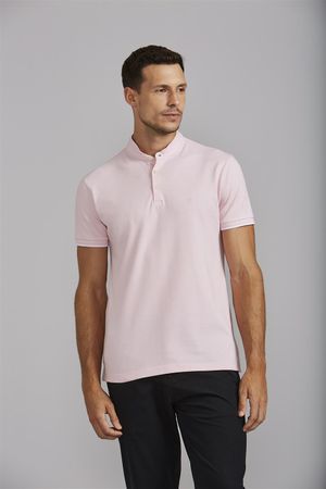 Camisa Polo Premium Piquet Slim Fit - Rosa