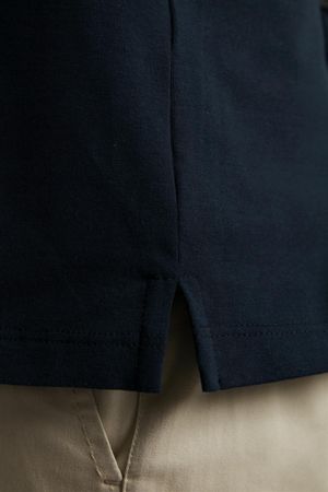 Polo Comfort Malha - Azul Marinho / Creme