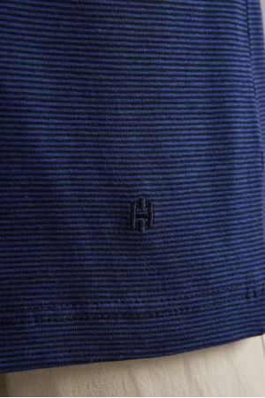 Camisa Polo Malha Slim Fit - Azul Marinho / Azul Noturno