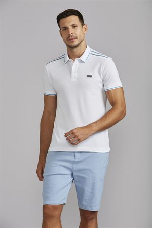 Camisa Polo Premium Piquet Slim Fit - Branco