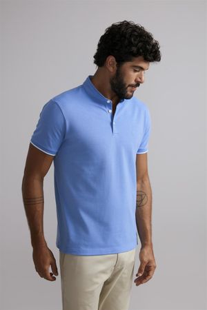 Camisa Polo Premium Piquet Slim Fit - Azul Hidra