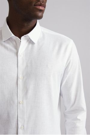 Camisa Linen Blend Slim Fit - Branco