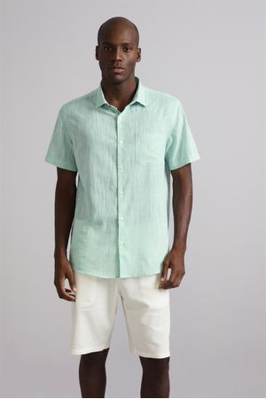 Camisa Manga Curta com Bolso Comfort - Verde