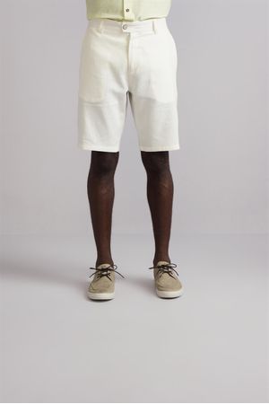 Bermuda Chino Comfort Viscolinho - Off White