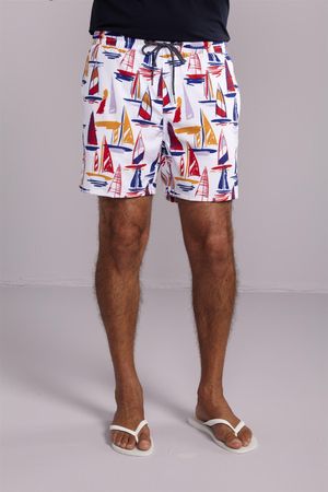 Shorts Praia Estampado - Branco