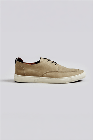 Sapato Casual Couro - Bege Areia