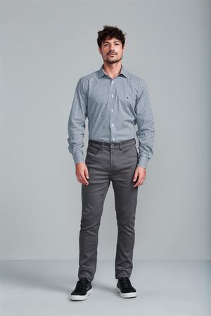 Calça Chino Slim Fit - Cinza Grafite