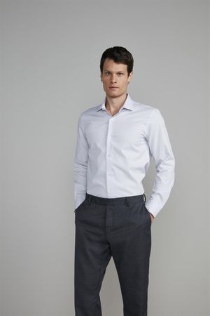 Camisa Social Slim Fit - Cinza Claro