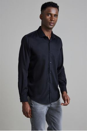 Camisa Algodão Egípcio Slim Fit - Preto