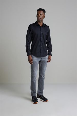 Camisa Algodão Egípcio Slim Fit - Preto