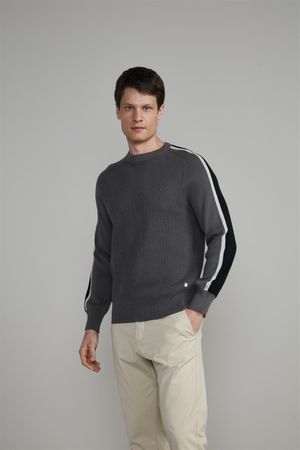 Tricot Gola Careca - Cinza