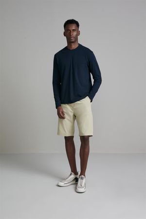Camiseta Manga Longa Malha Comfort - Azul Marinho