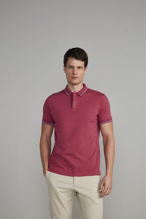 Camisa Polo Malha Slim Fit - Vinho Escuro
