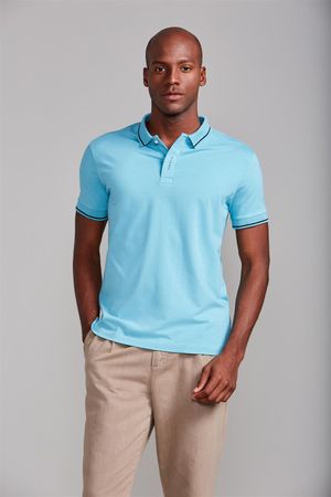 Camisa Polo Malha Slim Fit - Verde Malva
