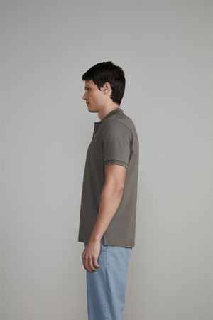 Camisa Polo Malha Comfort - Cinza Concreto