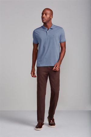 Camisa Polo Malha Comfort - Azul Jeans