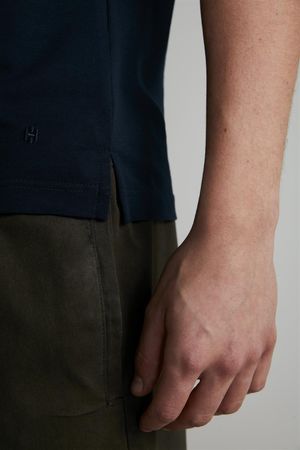 Camisa Polo Malha Slim Fit - Azul Marinho