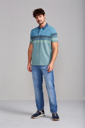 Camisa Polo Piquet Comfort - Verde Malva / Verde