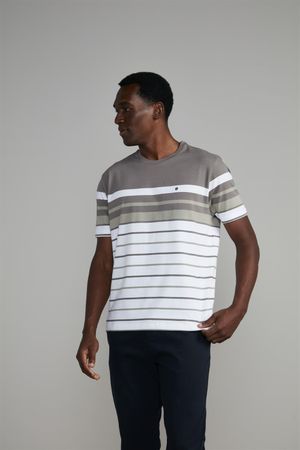 Camiseta Malha Comfort - Cinza Concreto / Branco