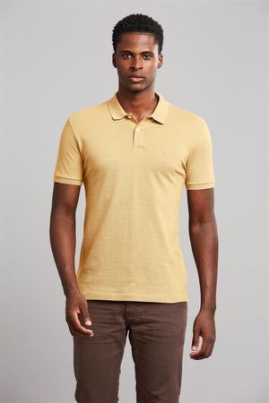 Camisa Polo Piquet Premium Slim Fit - Amarelo