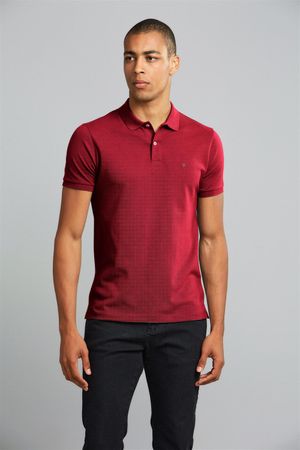 Camisa Polo Piquet Premium Slim Fit - Vermelho
