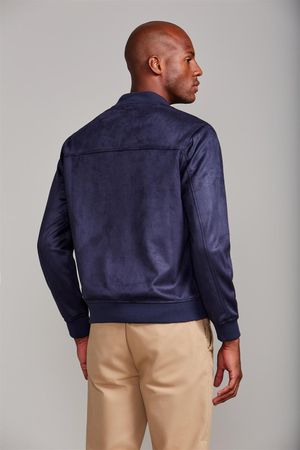 Jaqueta Bomber Suede - Azul Marinho