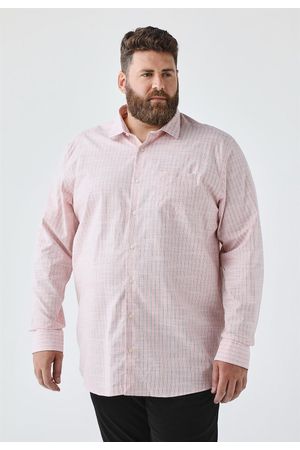 Camisa Manga Longa com Bolso Comfort Fio Tinto - Rosa Claro