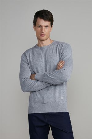 Tricot Gola Careca - Cinzaa