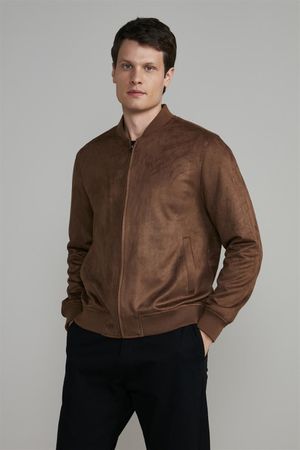 Jaqueta Bomber Suede - Marrom Avermelhado