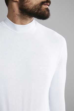 Camiseta Manga Longa Malha Slim Fit - Branco