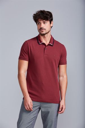 Camisa Polo Piquet Slim Fit - Marrom Capuccino