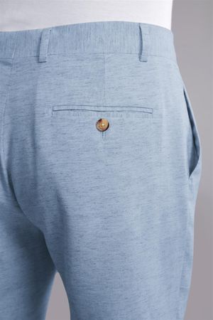 Calça Alfaiataria Linen Blend Slim Fit - Azul Claro