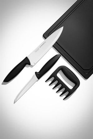 Kit Dia dos Pais Utensílios BBQ Tramontina 4 Peças - Preto