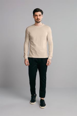 Camiseta Manga Longa Premium Malha Slim Fit - Marrom Crafit