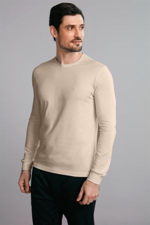 Camiseta Manga Longa Premium Malha Slim Fit - Marrom Crafit