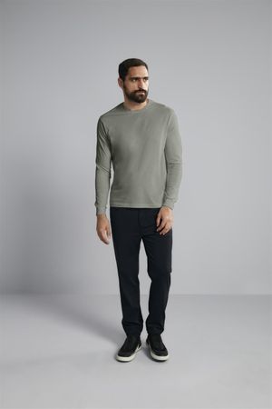 Camiseta Manga Longa Premium Comfort Malha - Verde Escuro